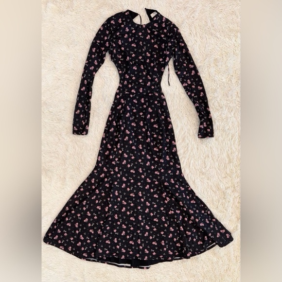 NWOT House Of CB Octavia Backless Dainty Floral Print Midi Dress Black Size XS - Picture 4 of 8